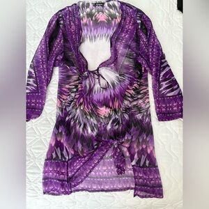 Purple Sheer Cover-Up